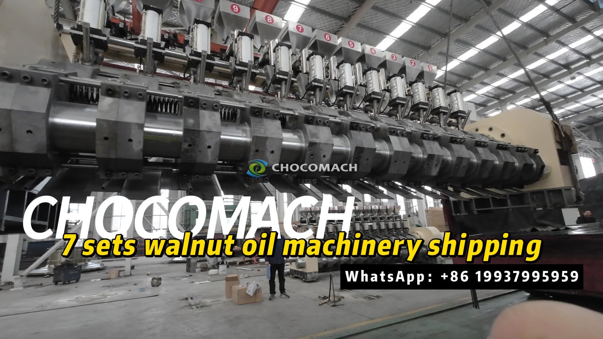 Congratulations on the shipment of 7 sets of CHOCOMACH YZW-12 walnut oil presses to Yunnan Province